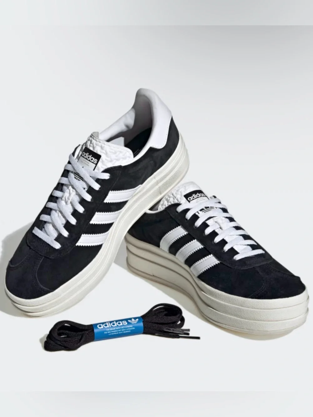 adidas Black and White Espadrilles Platform Sneakers
